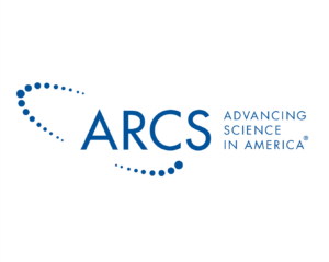 ARCS logo with blue text ARCS Advancing Science in America next to an orbit-like dotted arc.
